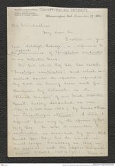 Nachlass Franz Steindachner, Brief von David Starr Jordan an Franz Steindachner (17.12.1882), Inv.Nr. 259.07, Seite 1